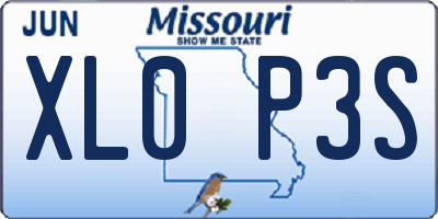 MO license plate XL0P3S