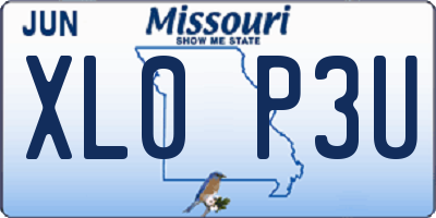 MO license plate XL0P3U