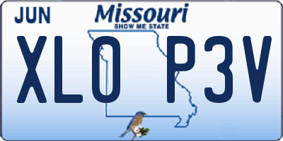 MO license plate XL0P3V