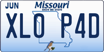 MO license plate XL0P4D