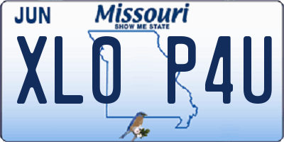 MO license plate XL0P4U