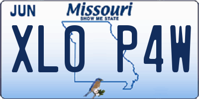 MO license plate XL0P4W