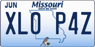 MO license plate XL0P4Z