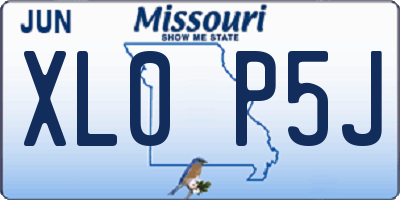 MO license plate XL0P5J