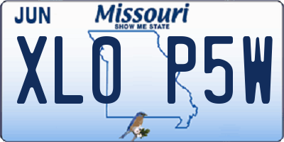 MO license plate XL0P5W