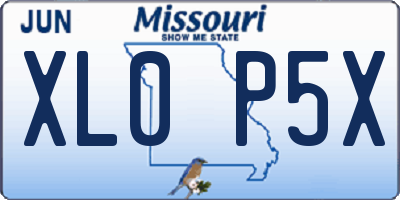MO license plate XL0P5X