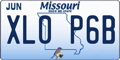 MO license plate XL0P6B