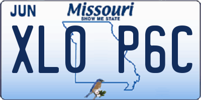 MO license plate XL0P6C