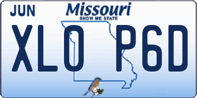MO license plate XL0P6D