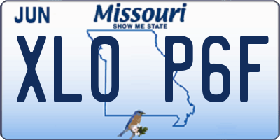 MO license plate XL0P6F