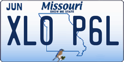 MO license plate XL0P6L