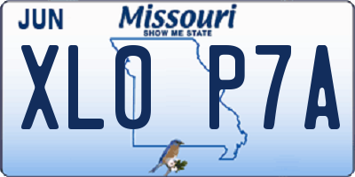 MO license plate XL0P7A
