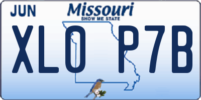 MO license plate XL0P7B