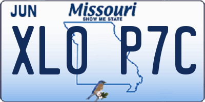 MO license plate XL0P7C