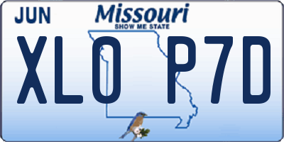 MO license plate XL0P7D