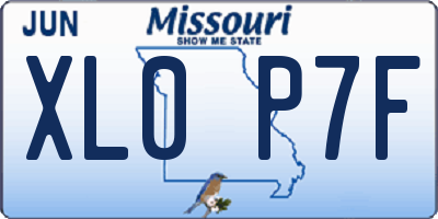 MO license plate XL0P7F