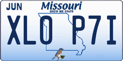 MO license plate XL0P7I