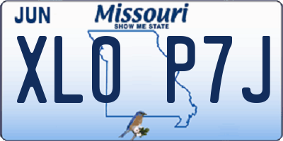 MO license plate XL0P7J