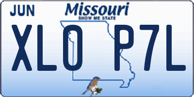 MO license plate XL0P7L