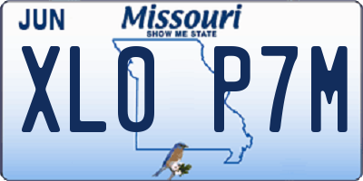 MO license plate XL0P7M