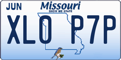 MO license plate XL0P7P