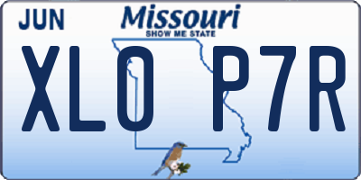 MO license plate XL0P7R