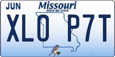 MO license plate XL0P7T