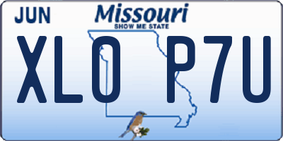 MO license plate XL0P7U