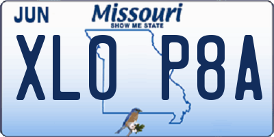 MO license plate XL0P8A