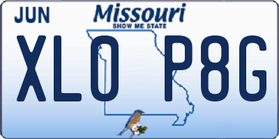MO license plate XL0P8G
