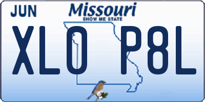 MO license plate XL0P8L