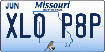 MO license plate XL0P8P