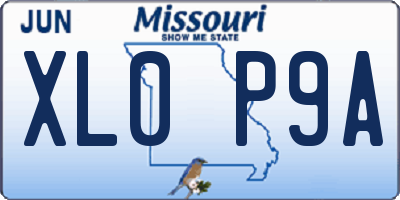 MO license plate XL0P9A