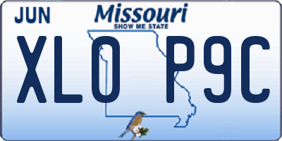 MO license plate XL0P9C