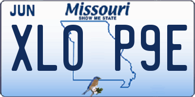 MO license plate XL0P9E