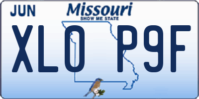 MO license plate XL0P9F