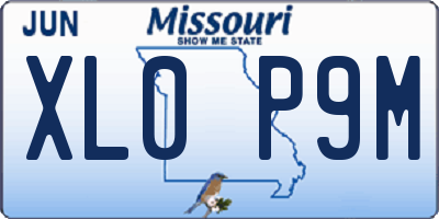 MO license plate XL0P9M