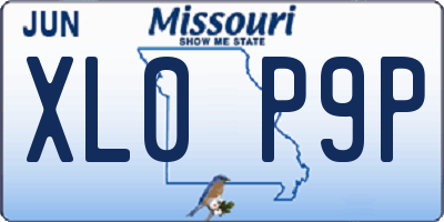 MO license plate XL0P9P