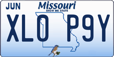 MO license plate XL0P9Y