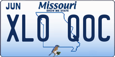 MO license plate XL0Q0C
