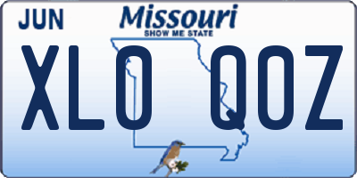 MO license plate XL0Q0Z