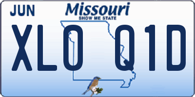 MO license plate XL0Q1D