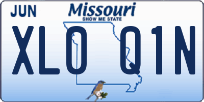MO license plate XL0Q1N