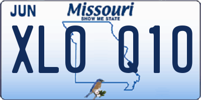 MO license plate XL0Q1O