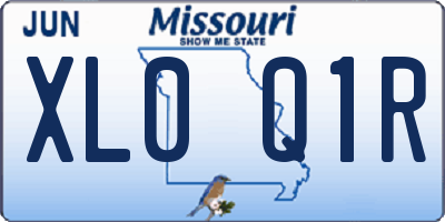 MO license plate XL0Q1R