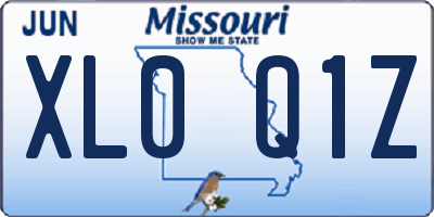MO license plate XL0Q1Z