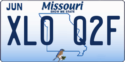 MO license plate XL0Q2F
