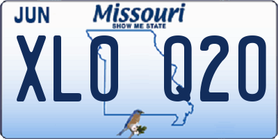 MO license plate XL0Q2O