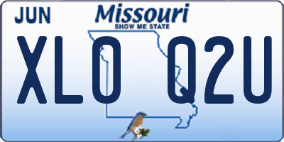 MO license plate XL0Q2U