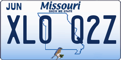 MO license plate XL0Q2Z